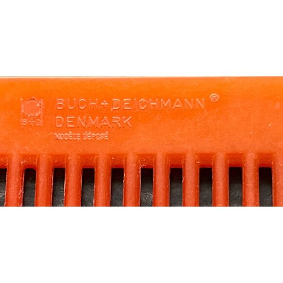 Vintage 1974 Neon Orange Comb Buch + Deichmann Denmark MODELE DEPOSE Lotus - Picture 4 of 4